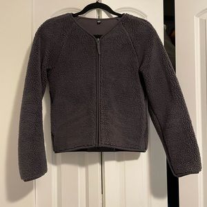 Uniqlo teddy bear zip-up fleece